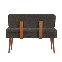 Panca Salento, 90x39h40 cm, Noce e Antracite<Dmora Discount