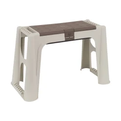 Panchina da esterno Dboffell, 58x29h37 cm, Beige e Marrone<Dmora Clearance