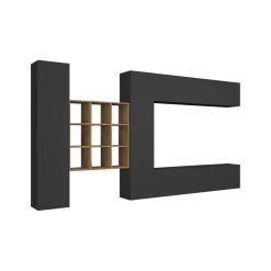 Parete attrezzata Agira, cm 350x30h180,<Dmora Discount