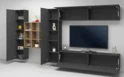 Parete attrezzata Agira, cm 350x30h180,<Dmora Discount