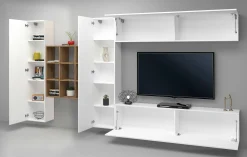 Parete attrezzata Agira, cm 350x30h180,<Dmora Flash Sale