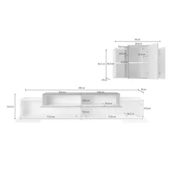 Parete attrezzata Alaskino, cm 240x45h180, Antracite e Acero<Dmora Best Sale