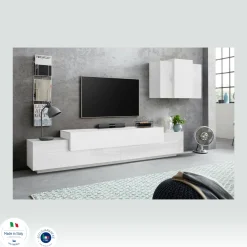 Parete attrezzata Alaskino, cm 240x45h180,<Dmora Best Sale