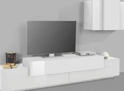 Parete attrezzata Alaskino, cm 240x45h180,<Dmora Best Sale