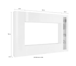 Parete attrezzata Alatri, cm 260x30h180,<Dmora Cheap