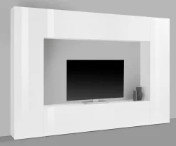 Parete attrezzata Amel, cm 260x30h180,<Dmora Online