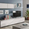 Parete attrezzata Amir, 200x41h43 cm, Bianco e Cemento<Dmora Best