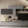 Parete attrezzata Anacamptis, 276x40 h180 cm, Ardesia e Grigio scuro<Dmora New