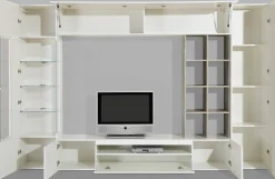Parete attrezzata Andy, cm 290x40h192, Ardesia e Acero<Dmora Fashion