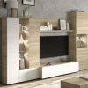Parete attrezzata Angioletto, 260x42h185 cm, Rovere e Bianco<Dmora Fashion