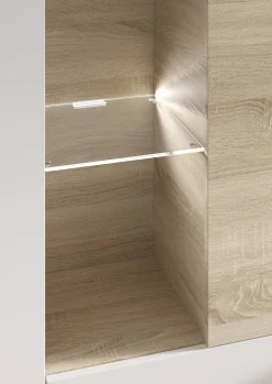 Parete attrezzata Angioletto, 260x42h185 cm, Rovere e Bianco<Dmora Fashion