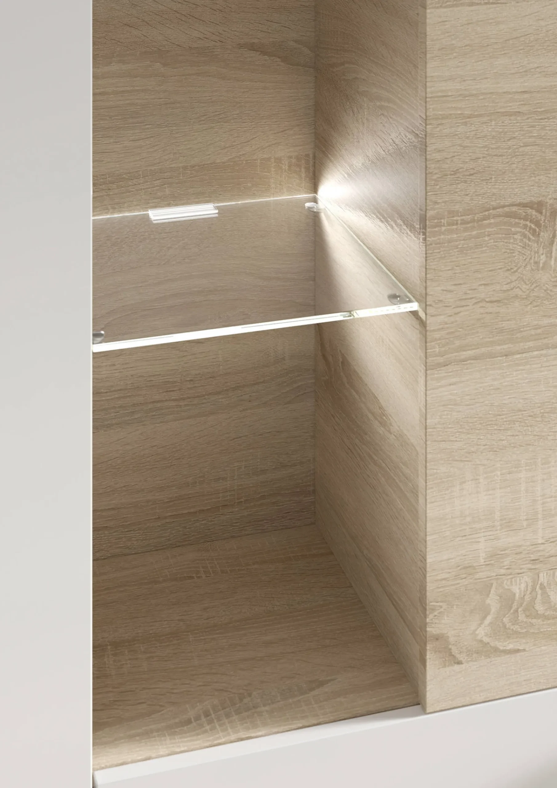 Parete attrezzata Angioletto, 260x42h185 cm, Rovere e Bianco<Dmora Fashion