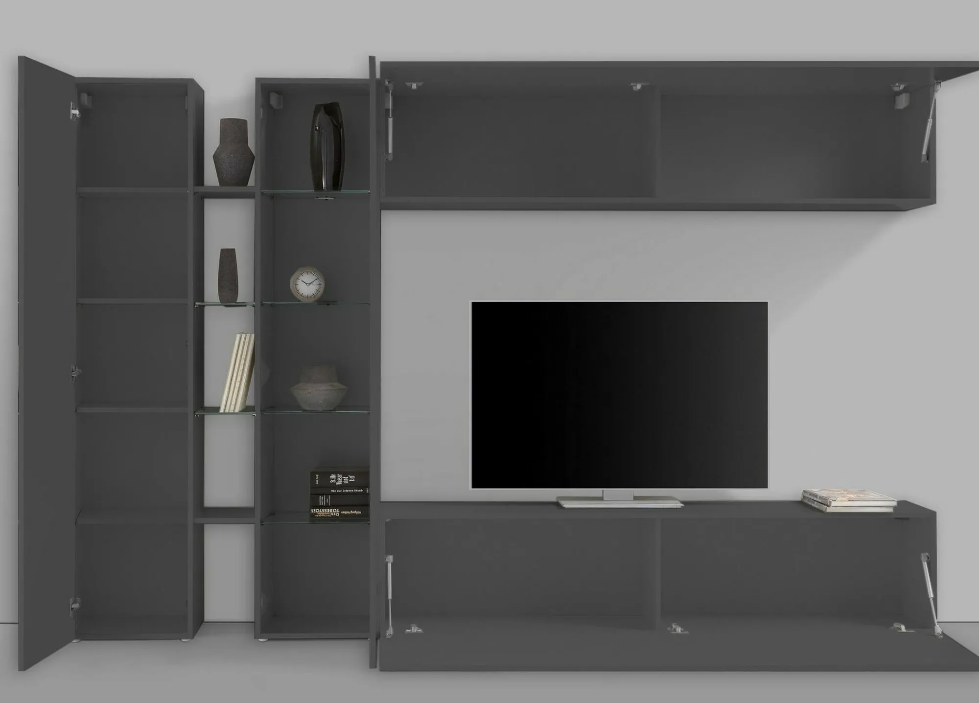 Parete attrezzata Annie, cm 280x30x180,<Dmora Best Sale