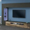 Parete attrezzata Arga, cm 290x40h191, Antracite e Acero<Dmora Flash Sale