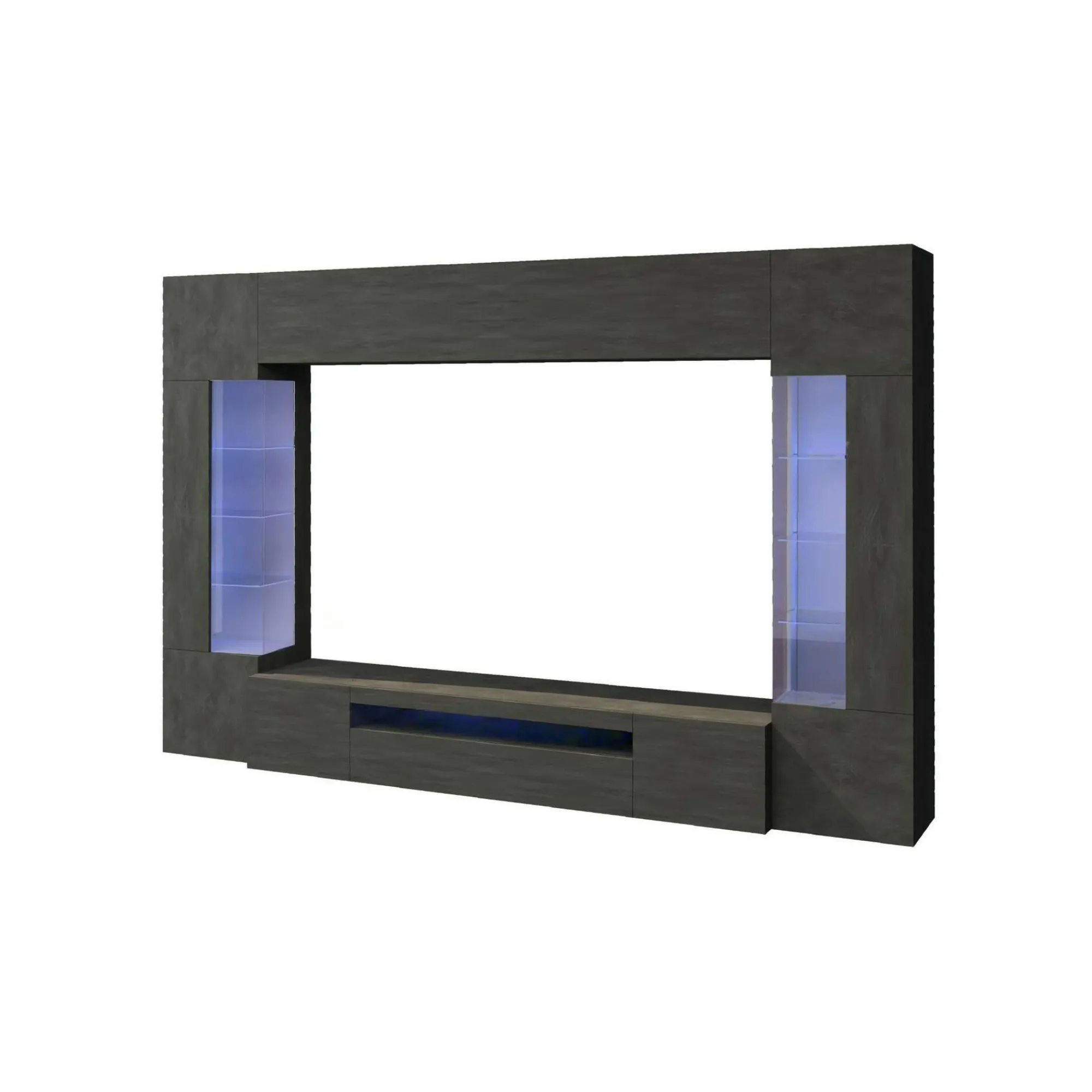 Parete attrezzata Arga, cm 290x40h191,<Dmora Outlet