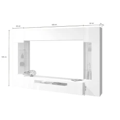 Parete attrezzata Arga, cm 290x40h191,<Dmora Best