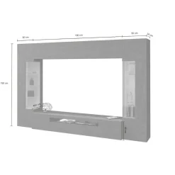 Parete attrezzata Arga, cm 290x40h191,<Dmora Outlet