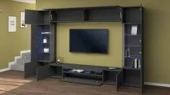 Parete attrezzata Arga, cm 290x40h191,<Dmora Outlet