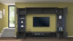 Parete attrezzata Arga, cm 290x40h191,<Dmora Outlet