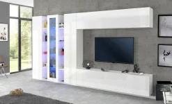 Parete attrezzata Arkan, cm 340x30h180,<Dmora Outlet