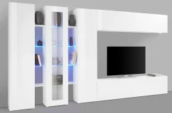 Parete attrezzata Arkan, cm 340x30h180,<Dmora Outlet