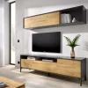 Parete attrezzata Arusha, 180x41h180 cm, Rovere Nodi e Antracite<Dmora Cheap