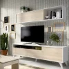 Parete attrezzata Arusha, 180x41 h180 cm, Bianco e Rovere<Dmora Flash Sale