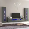 Parete attrezzata Aslhey, cm 290x40h162,<Dmora Cheap