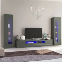 Parete attrezzata Aslhey, cm 290x40h162,<Dmora Cheap