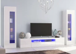Parete attrezzata Aslhey, cm 290x40h162,<Dmora Outlet
