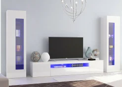 Parete attrezzata Aslhey, cm 290x40h162,<Dmora Best Sale