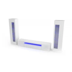Parete attrezzata Aslhey, cm 290x40h162,<Dmora Outlet