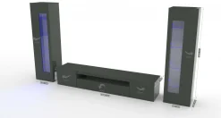 Parete attrezzata Aslhey, cm 290x40h162,<Dmora Cheap