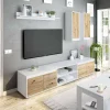 Parete attrezzata Astulo, 200x40h114 cm, Bianco e Rovere<Dmora Flash Sale