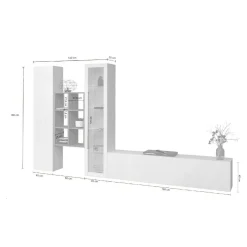 Parete attrezzata Ausonia, cm 320x30h180,<Dmora Sale