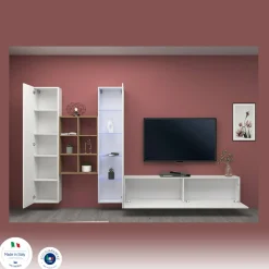 Parete attrezzata Ausonia, cm 320x30h180,<Dmora Sale