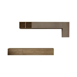 Parete attrezzata Barumini, 276x30 h180 cm, Bronzo e Noce<Dmora Best