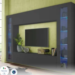 Parete attrezzata Bellizzi, cm 260x30h180,<Dmora Fashion
