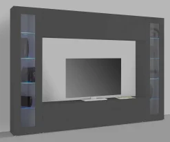 Parete attrezzata Bellizzi, cm 260x30h180,<Dmora Fashion