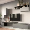 Parete attrezzata Chris, 290x40 h210 cm, Ardesia e Grigio<Dmora Shop