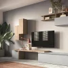 Parete attrezzata Chris, 290x40 h210 cm, Rovere e Grigio chiaro<Dmora Sale