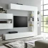Parete attrezzata Dbogdanovi, 295x30 h187 cm, Bianco lucido e Bianco<Dmora Flash Sale