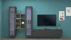 Parete attrezzata Dcorrei, cm 320x30h180,<Dmora Best Sale