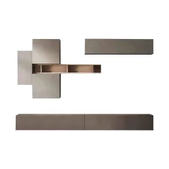 Parete attrezzata Dcost, 276x30 h210 cm, Bronzo e Grigio<Dmora Best