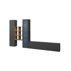 Parete attrezzata Dcragn, cm 320x30h180,<Dmora Outlet
