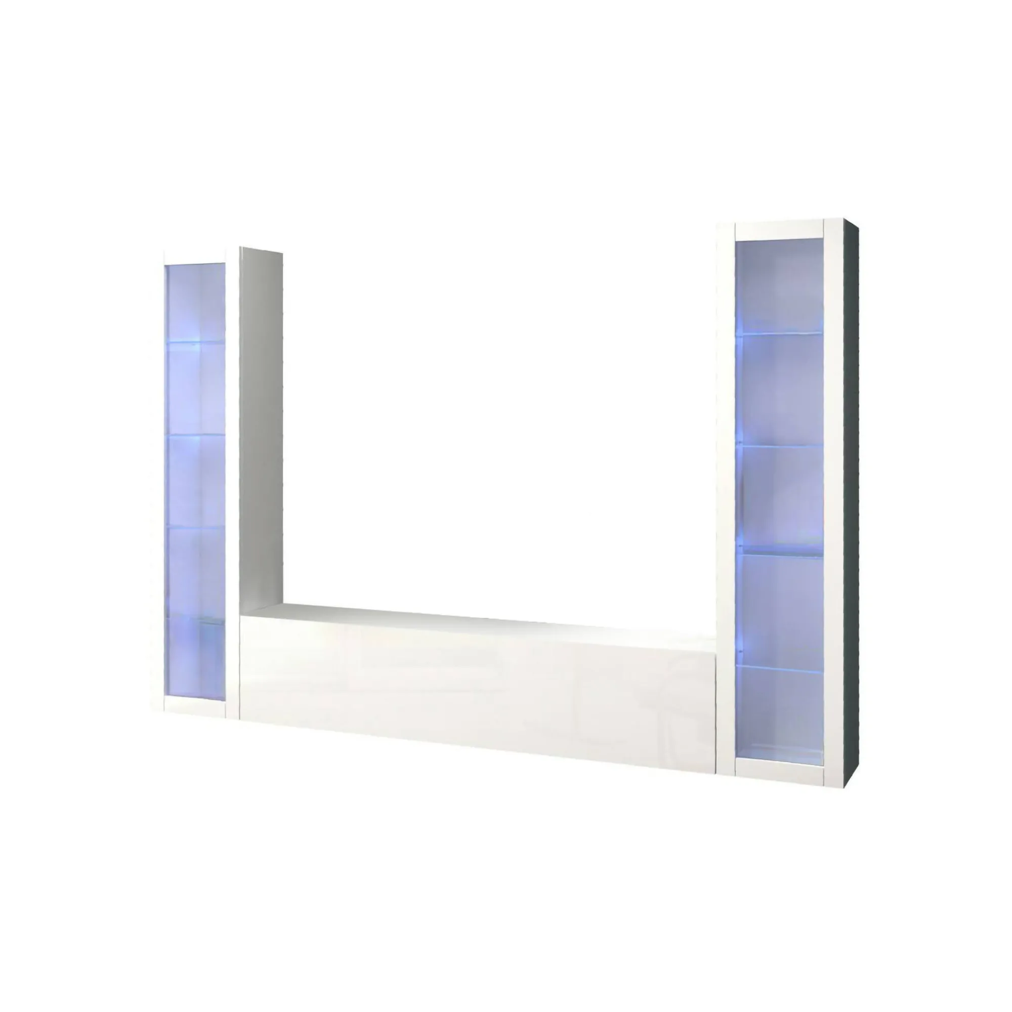 Parete attrezzata Dduc, cm 260x30h180,<Dmora Cheap