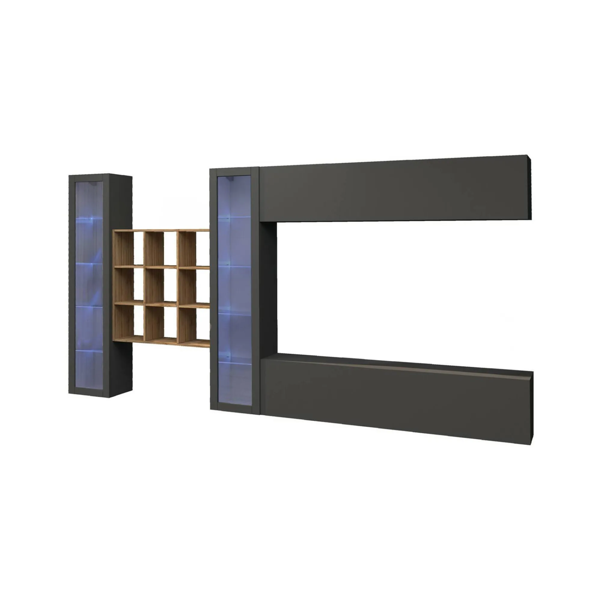 Parete attrezzata Dfancon, cm 350x30h180,<Dmora Best Sale