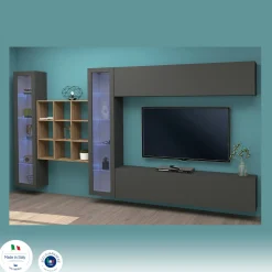 Parete attrezzata Dfancon, cm 350x30h180,<Dmora Best Sale