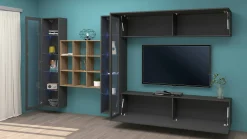 Parete attrezzata Dfancon, cm 350x30h180,<Dmora Best Sale