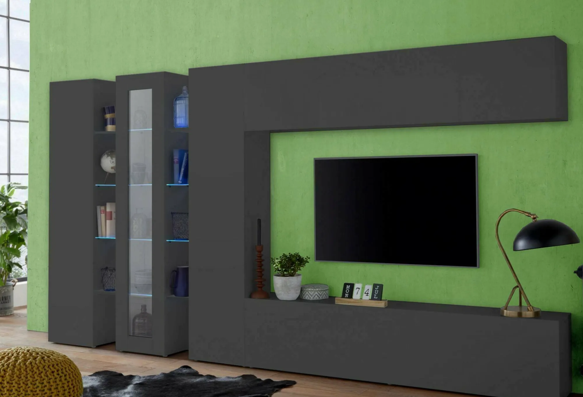 Parete attrezzata Dfilard, cm 320x30h180,<Dmora Outlet